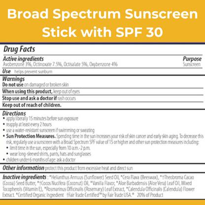 Melabebe's SPF 30 Broad Spectrum Sunscreen Stick (1 count)